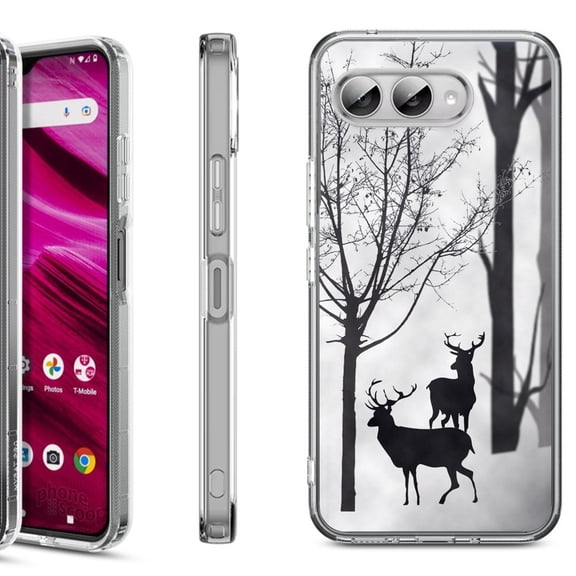Shockproof Phone Case for T-Mobile Revvl 8, by OneToughShield - Forest Deer
