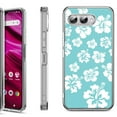 thumbnail image 1 of Shockproof Phone Case for T-Mobile Revvl 8, by OneToughShield - Hibiscus Teal, 1 of 5