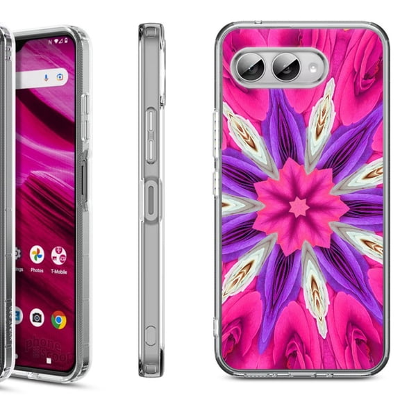 Shockproof Phone Case for T-Mobile Revvl 8, by OneToughShield - Kaleidoscope Rose