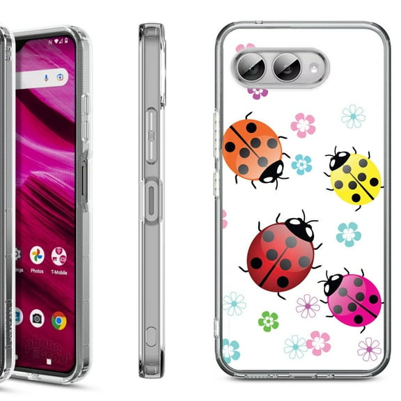 Shockproof Phone Case for T-Mobile Revvl 8, by OneToughShield - Ladybug
