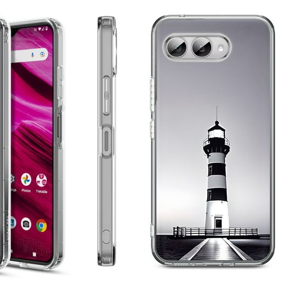 Shockproof Phone Case for T-Mobile Revvl 8, by OneToughShield - Lighthouse