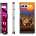thumbnail image 1 of Shockproof Phone Case for T-Mobile Revvl 8, by OneToughShield - Lion Sunset, 1 of 5