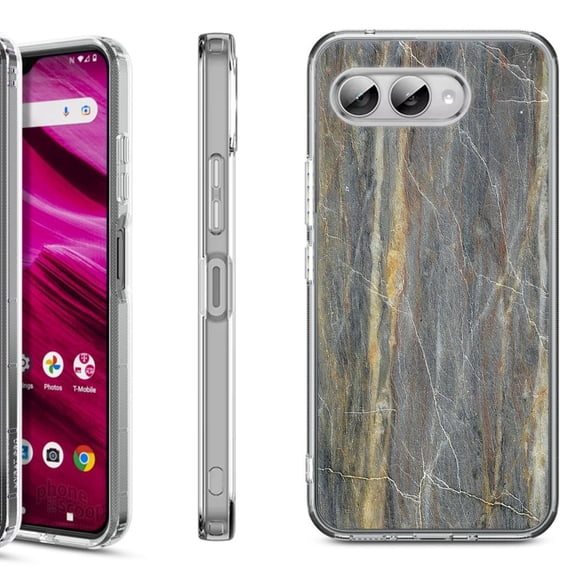 Shockproof Phone Case for T-Mobile Revvl 8, by OneToughShield - Marble/Camo