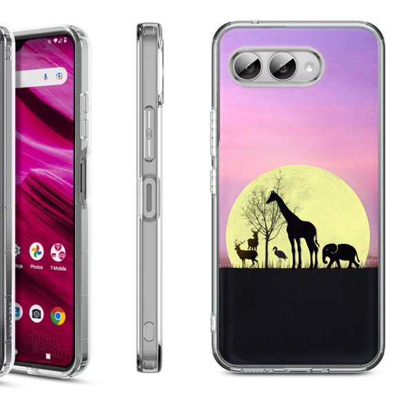 Shockproof Phone Case for T-Mobile Revvl 8, by OneToughShield - Moonlight Safari