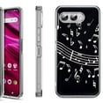 thumbnail image 1 of Shockproof Phone Case for T-Mobile Revvl 8, by OneToughShield - Music Notes / Black, 1 of 5