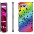 thumbnail image 1 of Shockproof Phone Case for T-Mobile Revvl 8, by OneToughShield - Music Notes / Rainbow, 1 of 5