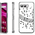 thumbnail image 1 of Shockproof Phone Case for T-Mobile Revvl 8, by OneToughShield - Music Notes / White, 1 of 5