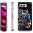 thumbnail image 1 of Shockproof Phone Case for T-Mobile Revvl 8, by OneToughShield - Neon Tiger, 1 of 5