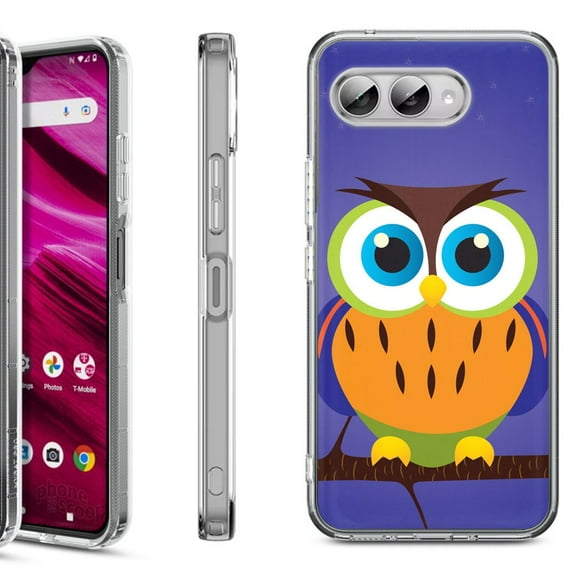 Shockproof Phone Case for T-Mobile Revvl 8, by OneToughShield - Night Owl
