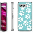 thumbnail image 1 of Shockproof Phone Case for T-Mobile Revvl 8, by OneToughShield - Pet Paw / Teal, 1 of 5