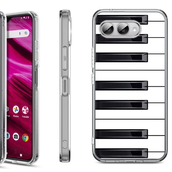 Shockproof Phone Case for T-Mobile Revvl 8, by OneToughShield - Piano Design