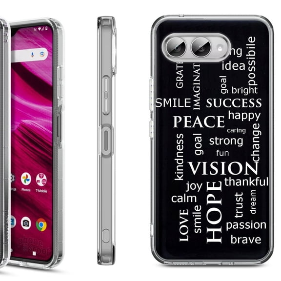 Shockproof Phone Case for T-Mobile Revvl 8, by OneToughShield - Positive Words