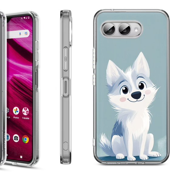 Shockproof Phone Case for T-Mobile Revvl 8, by OneToughShield - Puppy Charm