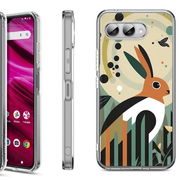 Shockproof Phone Case for T-Mobile Revvl 8, by OneToughShield - Rabbit