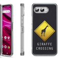 thumbnail image 1 of Shockproof Phone Case for T-Mobile Revvl 8, by OneToughShield - Road Sign Giraffe, 1 of 5
