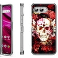 thumbnail image 1 of Shockproof Phone Case for T-Mobile Revvl 8, by OneToughShield - Rose Skull, 1 of 5