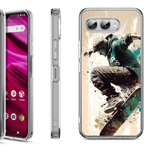 Shockproof Phone Case for T-Mobile Revvl 8, by OneToughShield - Skateboarding