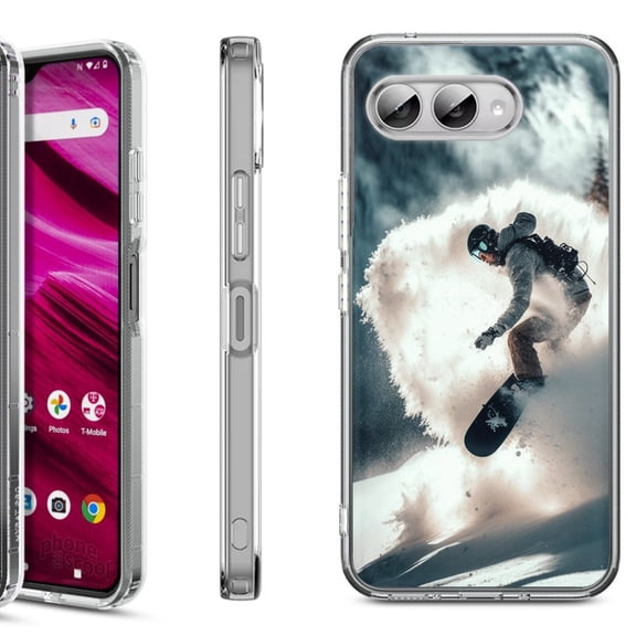 Shockproof Phone Case for T-Mobile Revvl 8, by OneToughShield - Snowboarding