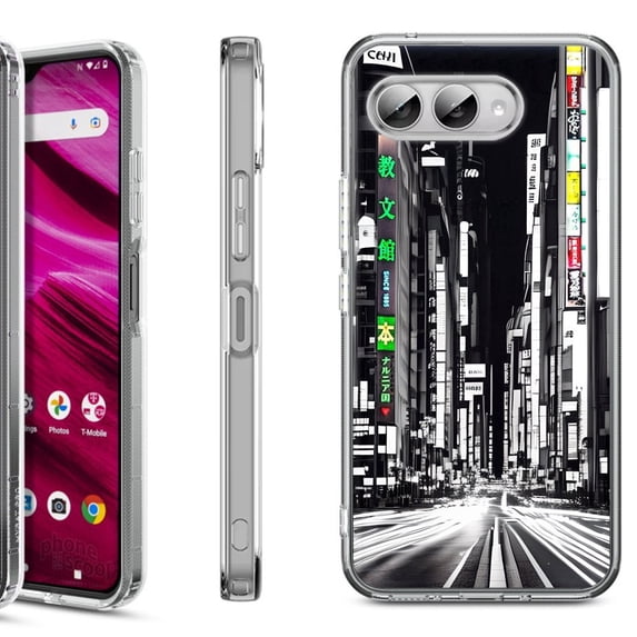Shockproof Phone Case for T-Mobile Revvl 8, by OneToughShield - Tokyo Night