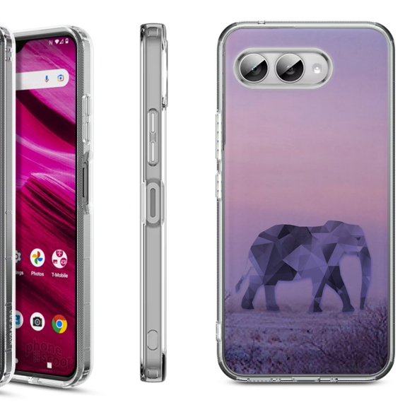 Shockproof Phone Case for T-Mobile Revvl 8, by OneToughShield - Twilight Elephant