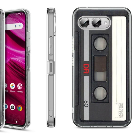 Shockproof Phone Case for T-Mobile Revvl 8, by OneToughShield - Vintage Cassette
