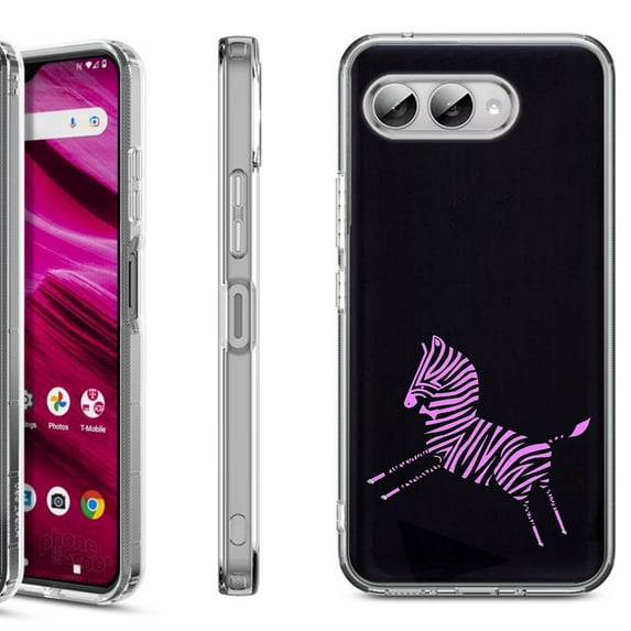Shockproof Phone Case for T-Mobile Revvl 8, by OneToughShield - Zebra Running