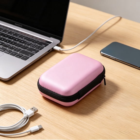 Shockproof Portable Electronics Organizer Case, Partitioned Cable Storage for Earphones, Chargers, and USB Drives, Travel Carry Bag