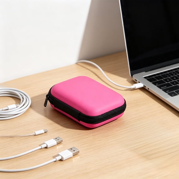 Shockproof Portable Electronics Organizer Case, Partitioned Cable Storage for Earphones, Chargers, and USB Drives, Travel Carry Bag