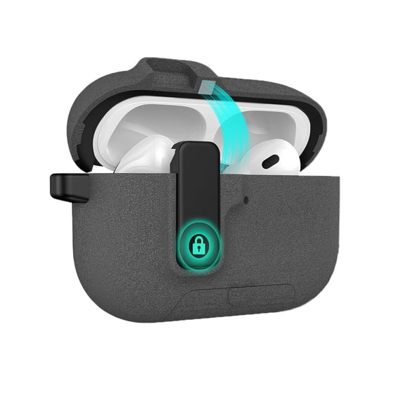 Shockproof Protective Case Phone Stand Case Auto Lock Rubber Shockproof Protective Sleeve for Wireless Earbuds