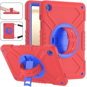 Shockproof Protective Case for Samsung Galaxy Tab A11+/ A11 Plus 11" 2026(SM-X230/X236), Rugged Heavy Duty Cover with 360° Rotating Kickstand, Adjustable Shoulder Strap,Red Blue