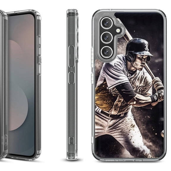 Shockproof Protective Phone Case Cover for Samsung Galaxy A17 5G, by OneToughShield - Baseball Player