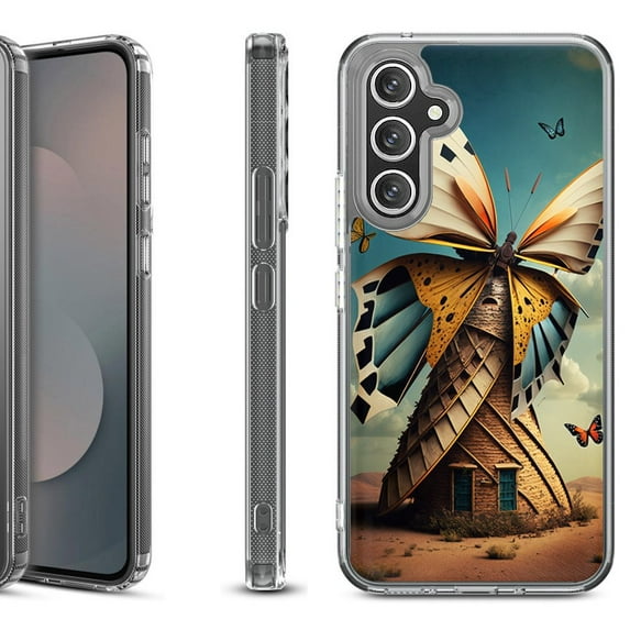 Shockproof Protective Phone Case Cover for Samsung Galaxy A17 5G, by OneToughShield - Butterfly Windmills