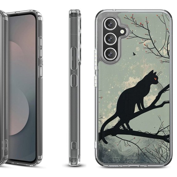 Shockproof Protective Phone Case Cover for Samsung Galaxy A17 5G, by OneToughShield - Cat on Tree