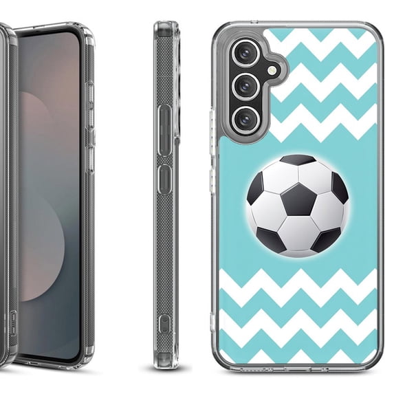Shockproof Protective Phone Case Cover for Samsung Galaxy A17 5G, by OneToughShield - Chevron/Soccer
