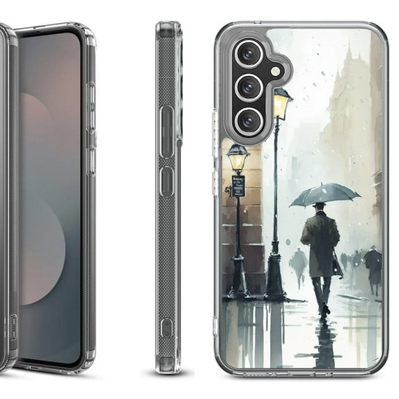 Shockproof Protective Phone Case Cover for Samsung Galaxy A17 5G, by OneToughShield - City in the rain