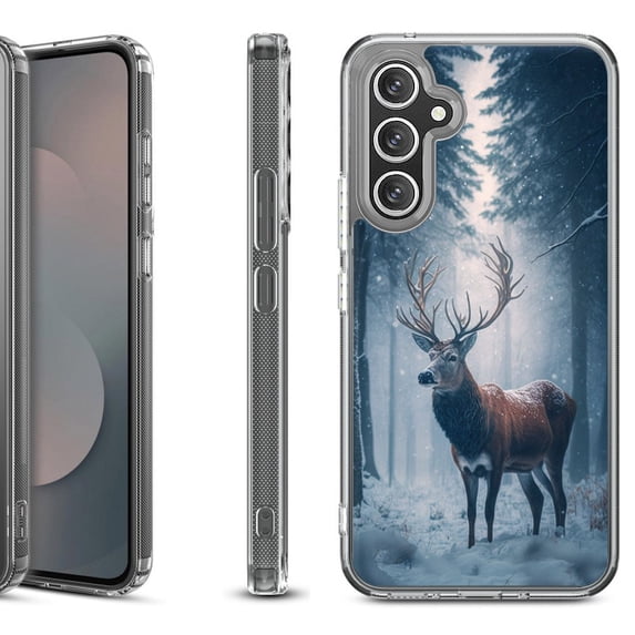 Shockproof Protective Phone Case Cover for Samsung Galaxy A17 5G, by OneToughShield - Deer Winter