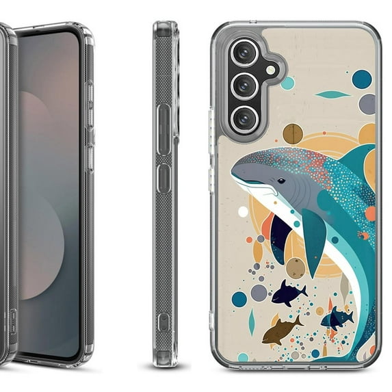 Shockproof Protective Phone Case Cover for Samsung Galaxy A17 5G, by OneToughShield - Dolphin Family