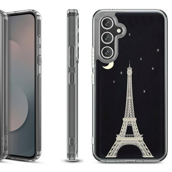 Shockproof Protective Phone Case Cover for Samsung Galaxy A17 5G, by OneToughShield - Eiffel Tower Moon