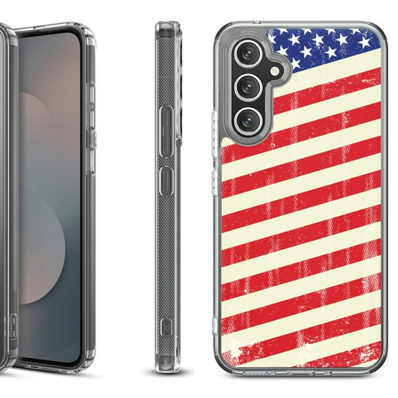 Shockproof Protective Phone Case Cover for Samsung Galaxy A17 5G, by OneToughShield - Flag / USA
