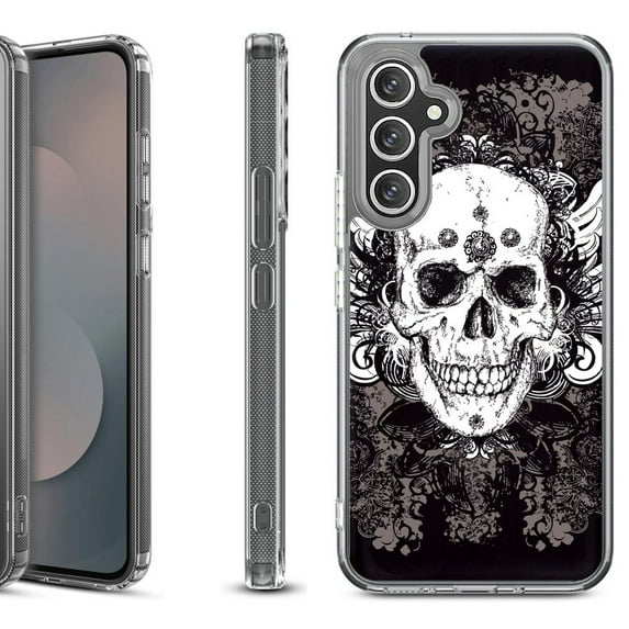 Shockproof Protective Phone Case Cover for Samsung Galaxy A17 5G, by OneToughShield - Grunge Skull