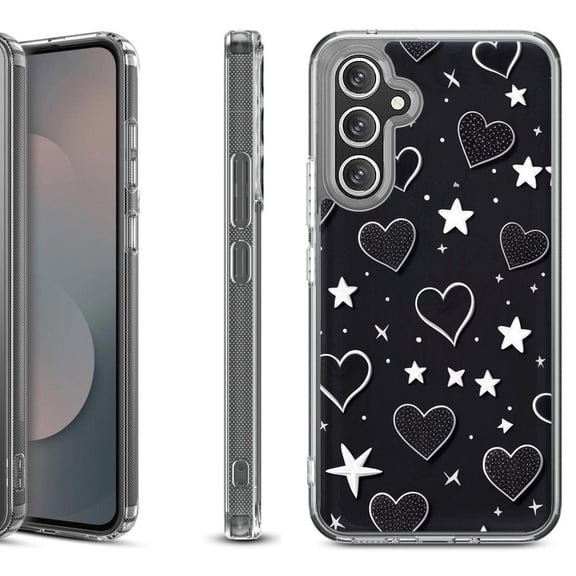 Shockproof Protective Phone Case Cover for Samsung Galaxy A17 5G, by OneToughShield - Hearts n Stars