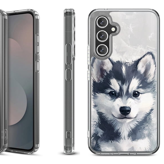 Shockproof Protective Phone Case Cover for Samsung Galaxy A17 5G, by OneToughShield - Husky Puppy