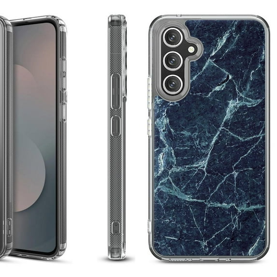 Shockproof Protective Phone Case Cover for Samsung Galaxy A17 5G, by OneToughShield - Marble / Blue