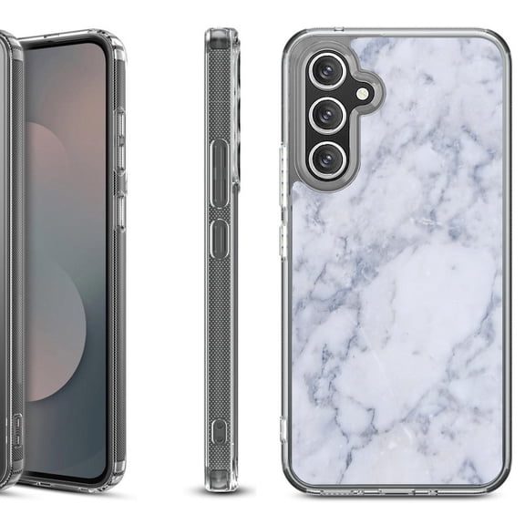 Shockproof Protective Phone Case Cover for Samsung Galaxy A17 5G, by OneToughShield - Marble / Clouds