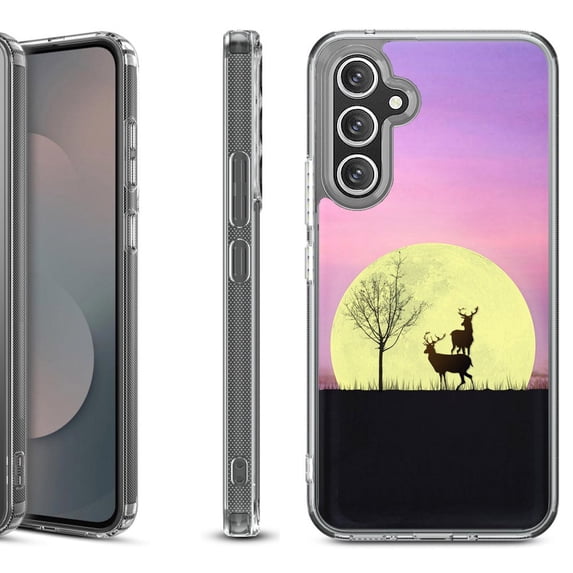Shockproof Protective Phone Case Cover for Samsung Galaxy A17 5G, by OneToughShield - Moonlight Deer