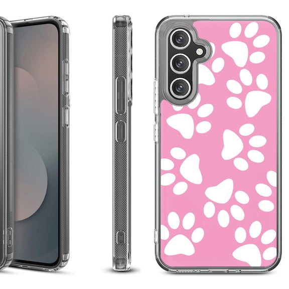 Shockproof Protective Phone Case Cover for Samsung Galaxy A17 5G, by OneToughShield - Pet Paw/ Pink