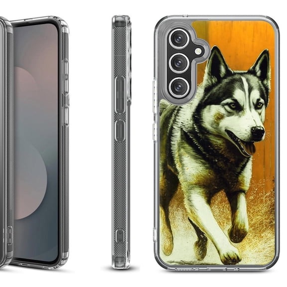 Shockproof Protective Phone Case Cover for Samsung Galaxy A17 5G, by OneToughShield - Running Husky