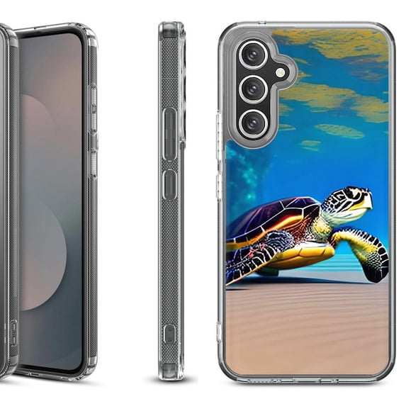 Shockproof Protective Phone Case Cover for Samsung Galaxy A17 5G, by OneToughShield - Sea Turtle Beach