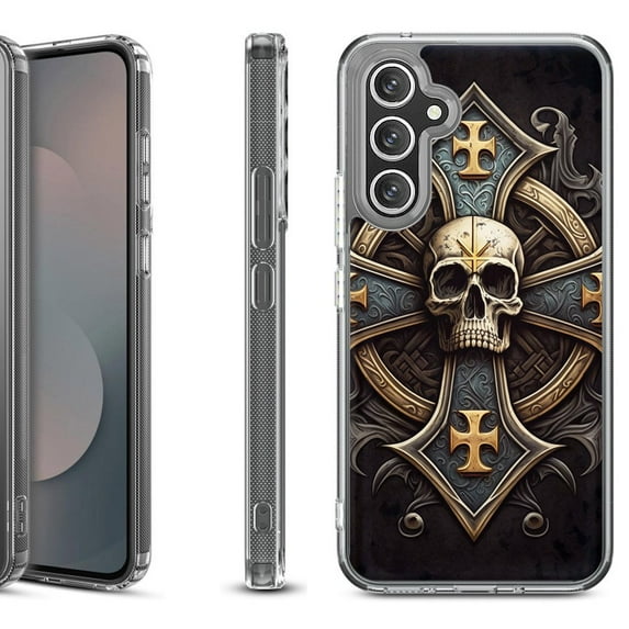 Shockproof Protective Phone Case Cover for Samsung Galaxy A17 5G, by OneToughShield - Skull Art