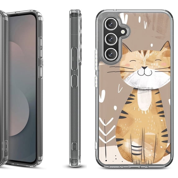 Shockproof Protective Phone Case Cover for Samsung Galaxy A17 5G, by OneToughShield - Smiling Cat